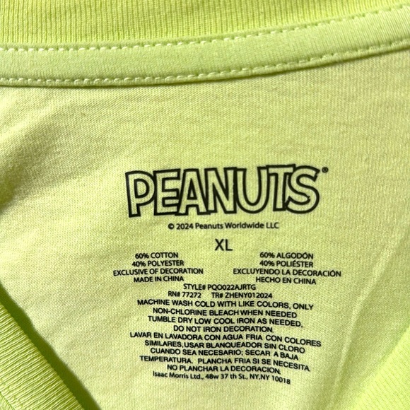 Unisex Neon Peanuts Snoopy Boo Shirt XL NWT NEW Ghost Spooky Scary Boo Halloween - Picture 3 of 6